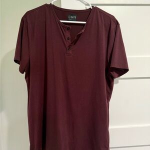 Men's Cuts Burgundy Henley Shirt